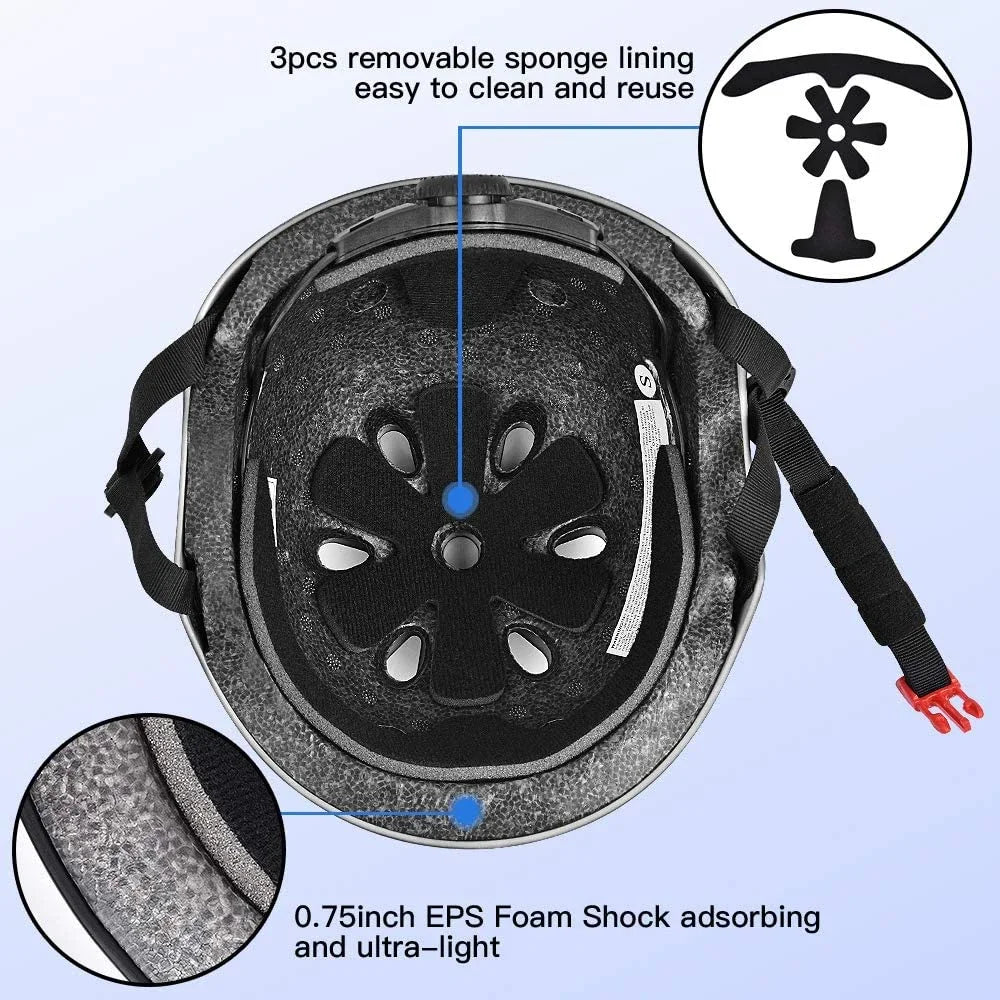 Skateboard Helmet for Adults & Kids – Skate Helmet for Youth, Adult Skateboarding & Scooter Safety Helmet for Skating