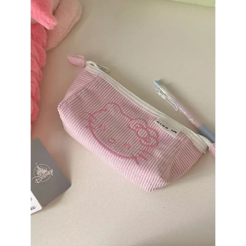 Kawaii Hello Kitty 2 Layered Large Capacity Pencil Bag – Cute Cartoon Student School Pencil Box, Gifts for Girls