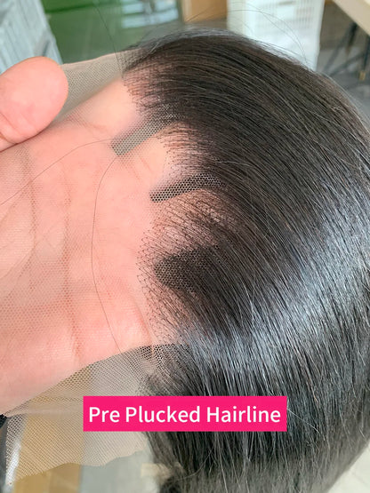 Raw Vietnamese Human Hair Lace Front Wig – 13x6 Bob, Straight Natural Black, 250% Density, 100% Human Hair