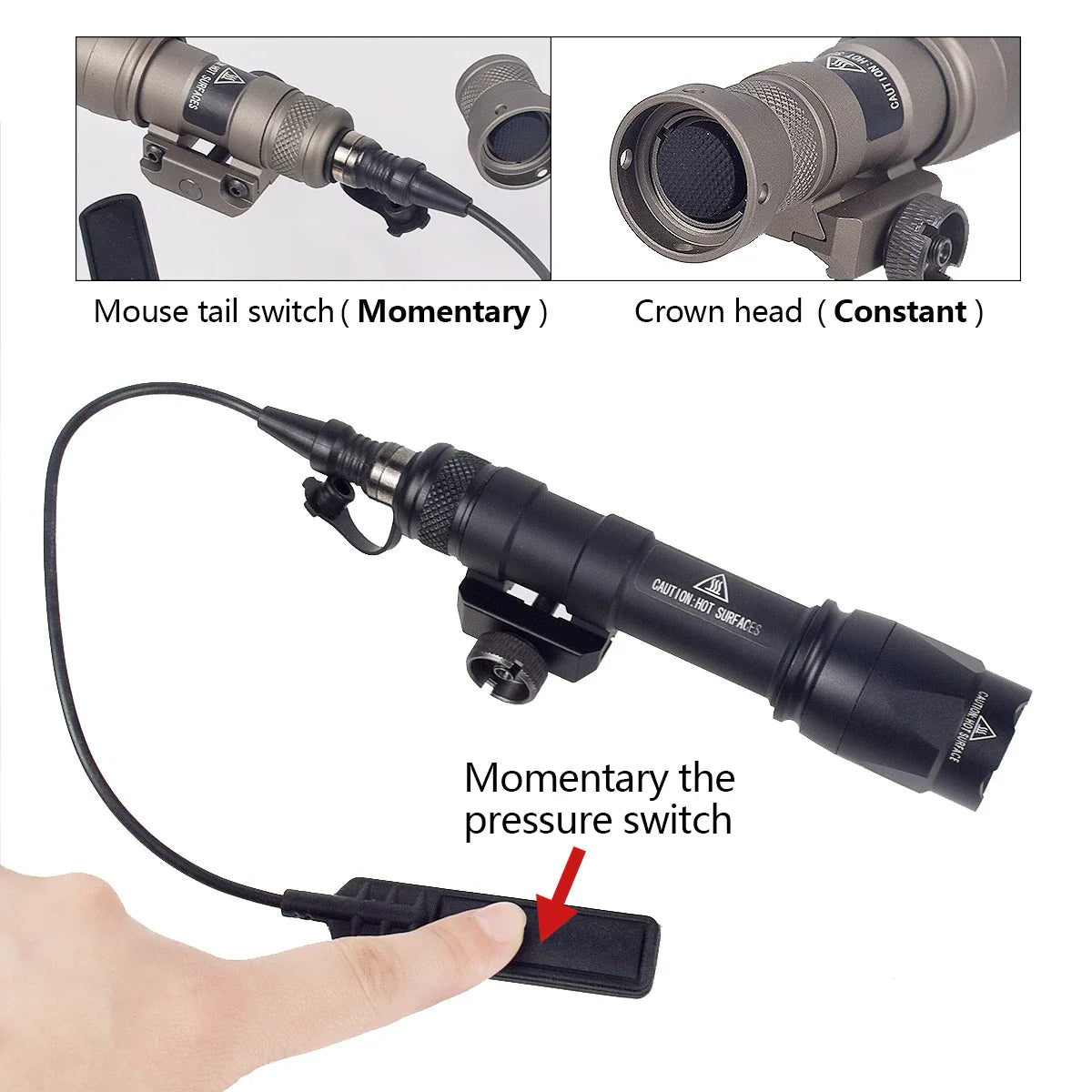 SureFire M600C/M600/M300/X300 Tactical Scout Light — Rifle Flashlight with Momentary Pressure Switch, US Warehouse