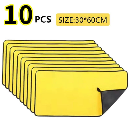 Car Nano Microfiber Cleaning Cloth Set (3–30pcs) – Ultra Soft Coral Fleece Towels for Car Wash, Detailing & Home Cleaning Use