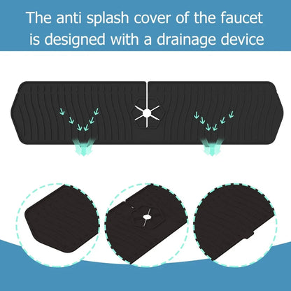 30/24 Inch Silicone Faucet Mat – Large Sink Splash Guard & Countertop Protector for Kitchen & Bathroom