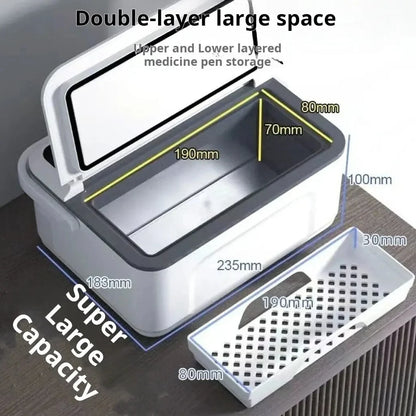 Insulin Drug Refrigerator — LED Large Screen, Double-Layer, Portable Car Cooler with Constant Temperature
