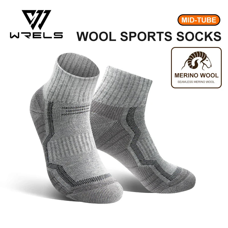 WRELS Merino Wool Thermal Socks – Winter Warm Compression Socks for Skiing, Hiking, Snowboarding & Climbing, Thick Merino Wool Sports Socks