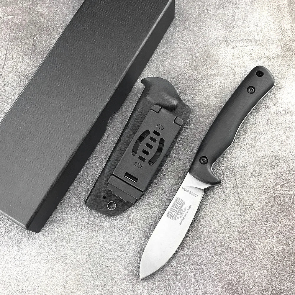 ESEE AGK Fixed Blade Knife - D2 Steel Outdoor Knife with Sheath for Hiking, Fishing, Climbing & Camping