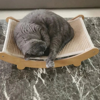 Wooden Cat Scratching Pads – Multifunctional Sleeping Bed and Detachable Scratch Board | Wear-Resistant Kitten Toys