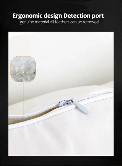 100% White Goose Feather Pillow – Five-Star Hotel Quality, Orthopedic & Memory Support, Single Size for Healthy Sleep