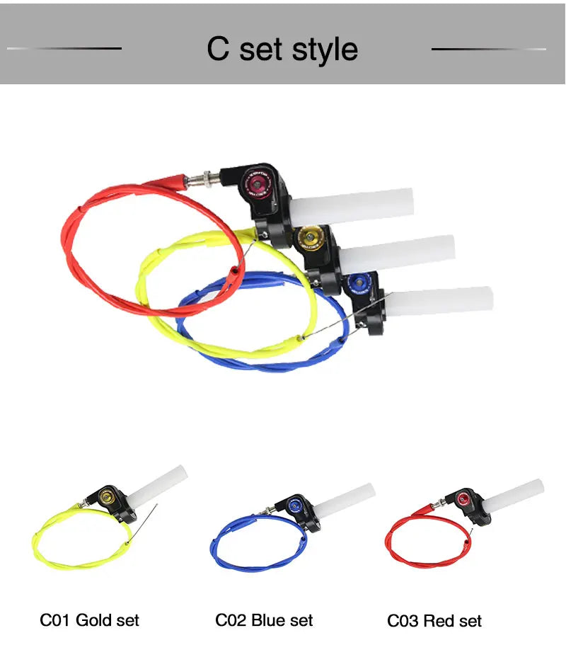 ZSDTRP 22mm Motorcycle Grip Set – Twist Throttle Clamp with Cable for Pit Bikes, Dirt Bikes, Motocross, ATV 110-250cc