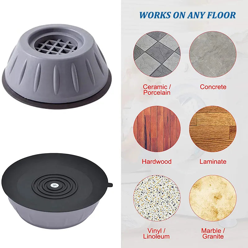 Anti-Vibration Washing Machine Pads - Anti-Slip Furniture Feet Pad, Refrigerator Universal Support Base Mat, Dampers Stand (1/2/4Pcs)