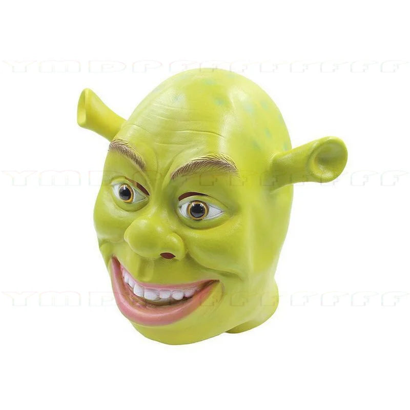 Shrek Green Monster Costume Set - Latex Mask, Headset & Gloves for Halloween Parties & Cosplay