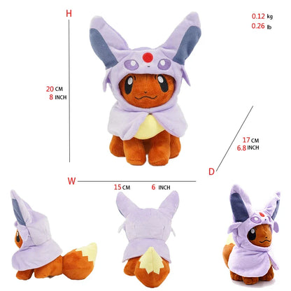 Eevee Evolution Plush Toy Set – Umbreon, Espeon, Jolteon, Flareon, Glaceon, Vaporeon, Sylveon, Leafeon Soft Stuffed Cartoon Collectibles