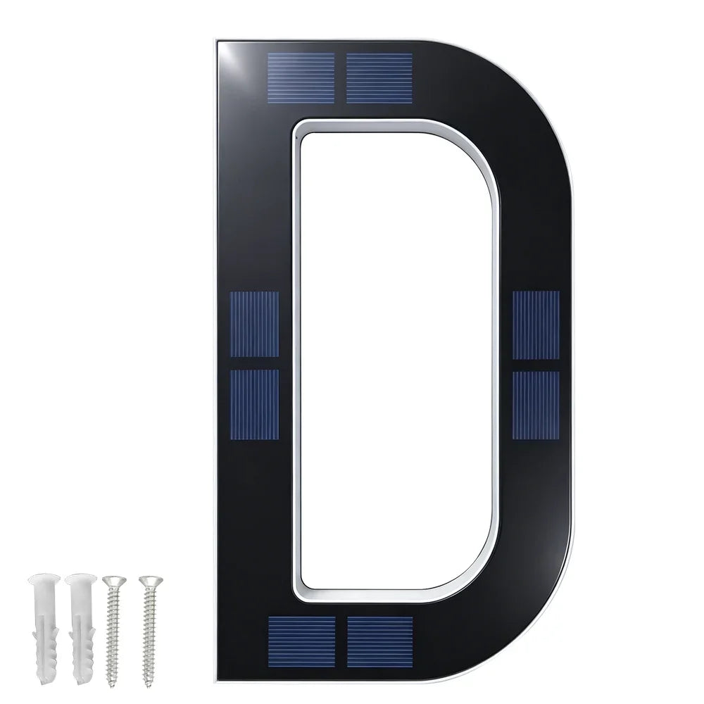 12CM Solar House Number Light - LED Outdoor Address Sign with Light Sensor for Home & Doorway