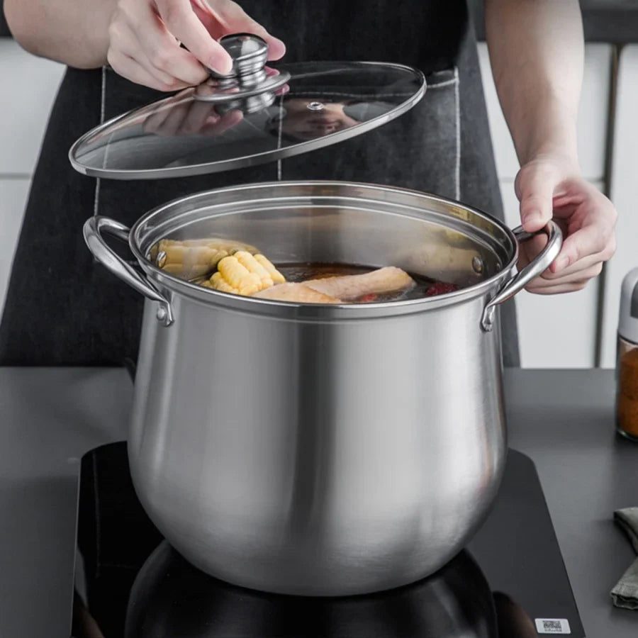 Large Stainless Steel Stock Pot – Durable Kitchen Pot for Soups, Stews & More