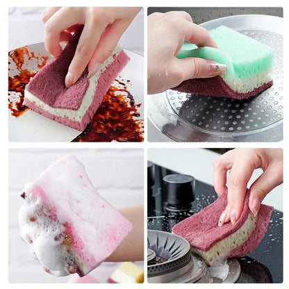 High-Density Sponge Cleaning Cloth — Non-Greasy Dishwashing & Kitchen Sponge for Pots, Bowls & Catering Use