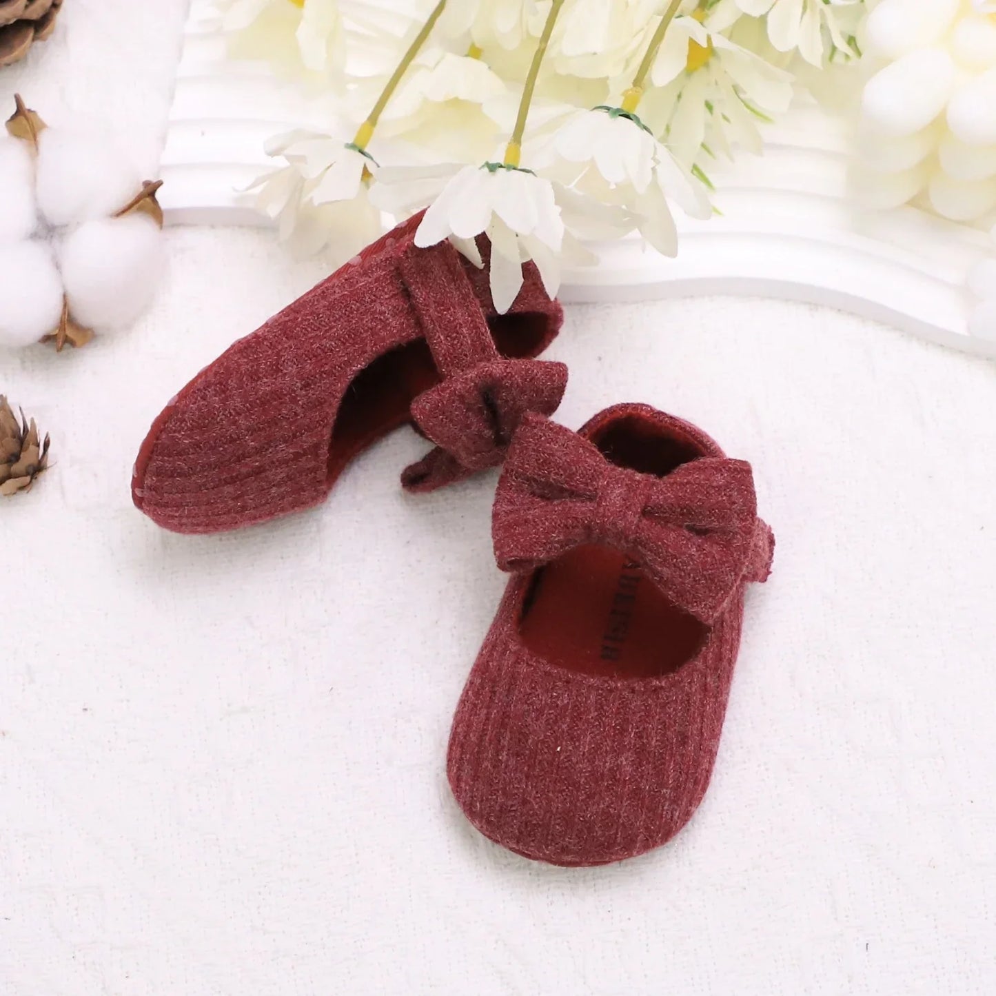Adorable Bowknot Mary Jane Baby Girl Shoes — Lightweight Non-Slip Soft Sole for Indoor & Outdoor Walking