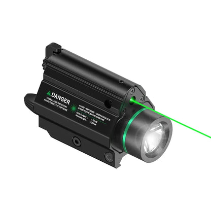 Feyachi Green/Red Laser Light Combo — 1000 Lumen LED Weapon Flashlight with Picatinny Rail Mount for Pistol & Rifle, Rechargeable