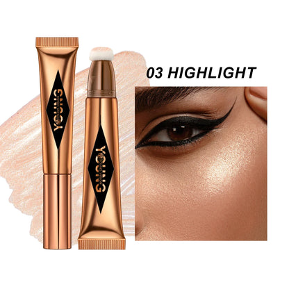 YOUNG VISION Air Cushion Powder Blusher – High Gloss Stick, 6 Color Options for Liquid Rouge Makeup