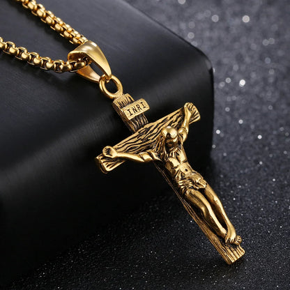 Premium Cross Necklace for Women - 18K Gold Plated Trendy Gold Cross Pendant Chain for Girls, Crucifix Necklace
