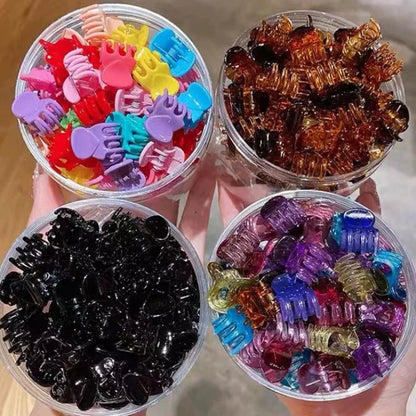 Mini Hair Claw Clips Set - 10-60PCS Plastic Hair Clips for Women & Girls in Black, Brown and Transparent Styles