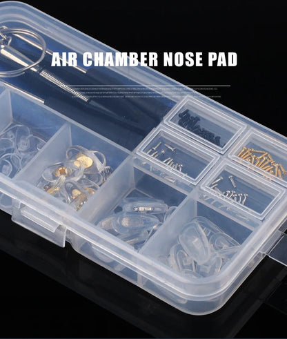 Silicone Air Chamber Nose Pads for Glasses | Anti-Slip Screw-In Eyewear Support & Accessories Kit