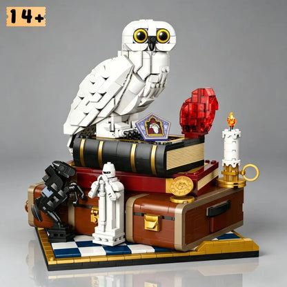 1571PCS White Owl Building Block Model - Educational Collectible DIY Ornament & Birthday Gift for Adults