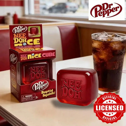 Dr Pepper NeeDoh Nice Cube Squishy Fidget Toy - Soft Squeeze Sensory Stress Relief for Kids & Adults