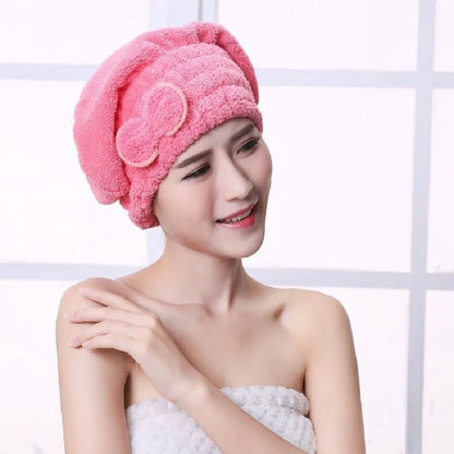 Effortless Hair Care with Microfiber Quick Drying Towel Cap – Your Stylish Bathroom Accessory for Women!