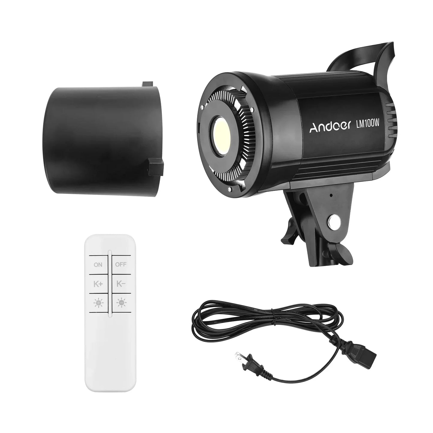 Andoer 100W Studio LED Video Light – 5600K Dimmable Bowens Mount with Remote Control for Video & Live Streaming