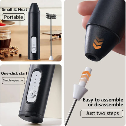 Upgraded USB Rechargeable Electric Milk Frother & Egg Beater – 3-Speed Handheld Mini Coffee Blender for Espresso & Kitchen Use