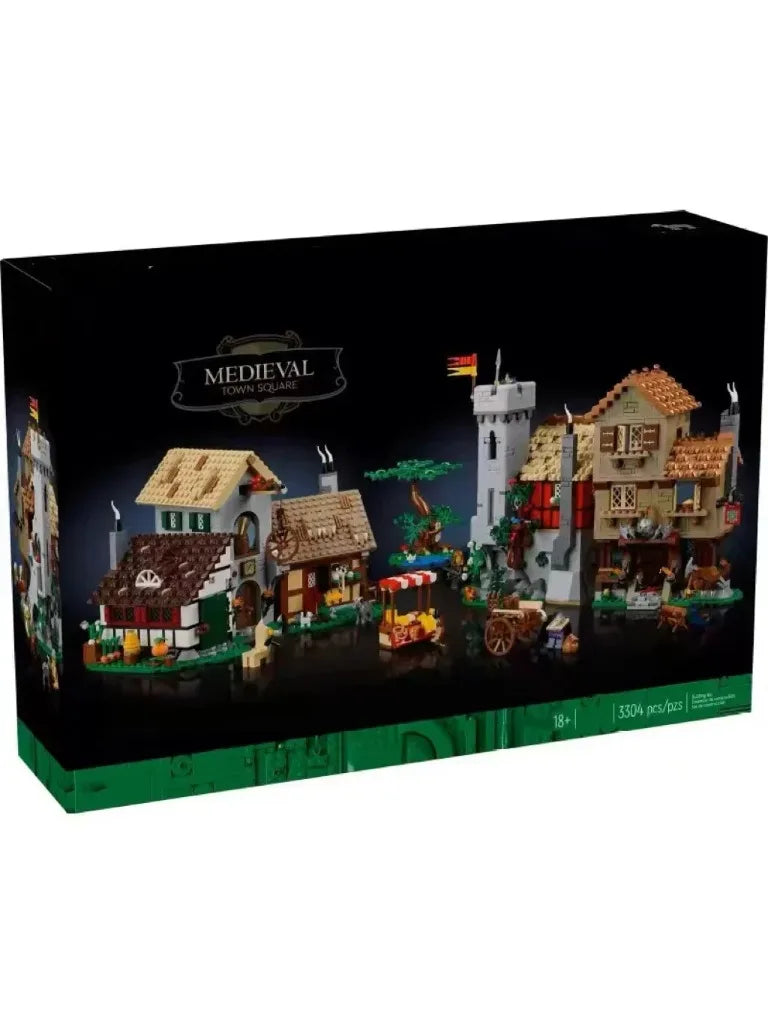 MINISO Disney 3304PCS Medieval Town Square – DIY Puzzle Toy, Compatible with 10332 European Architecture Building Blocks for Kids Gifts