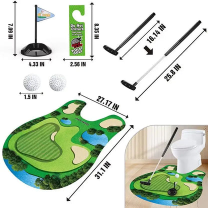 Mini Golf Putting Green Set – Funny Toilet Golf Indoor Sports Game for Adults, Bathroom Leisure Entertainment
