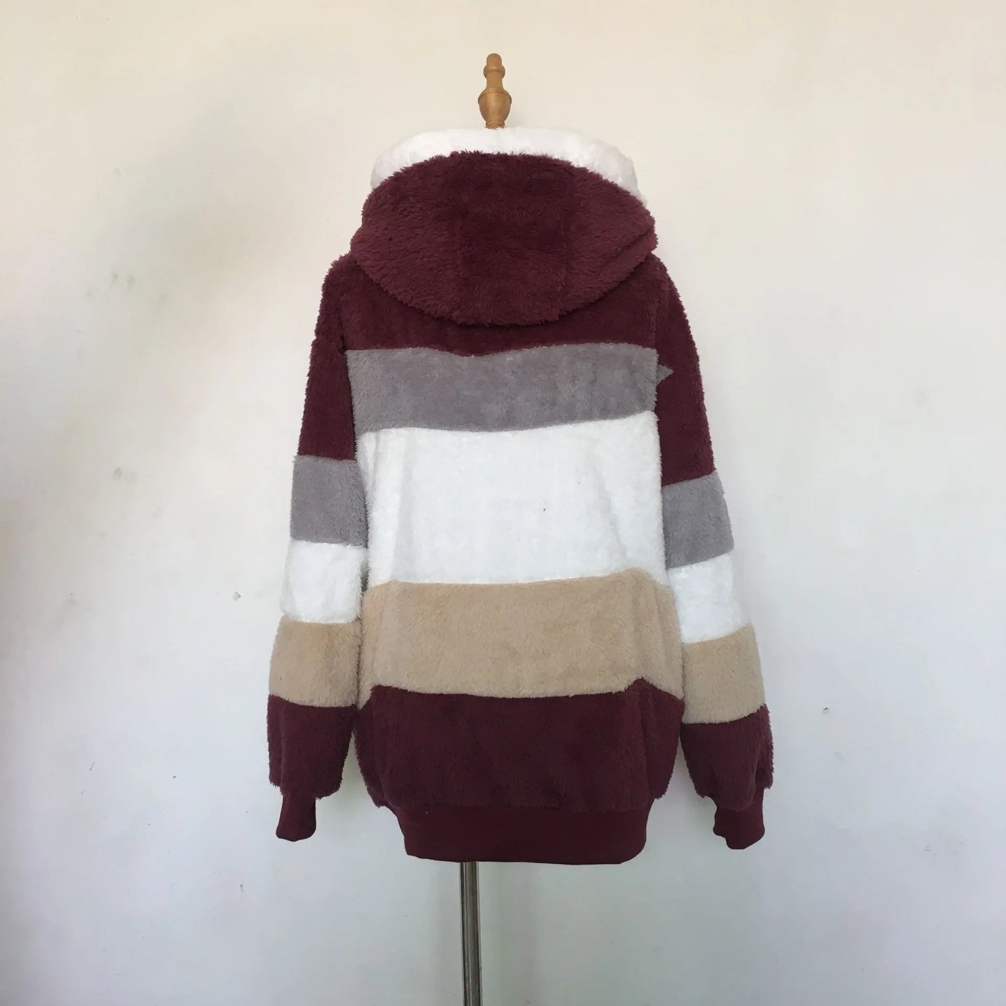Oversized Jacket for Women – 2023 Autumn Winter Warm Plush Hooded Coat, Loose Fit Streetwear with Pockets