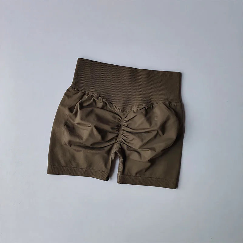 Peach Hip Lifting Sports Shorts — Women's High-Waist Slimming Running & Workout Three-Point Tight Pants