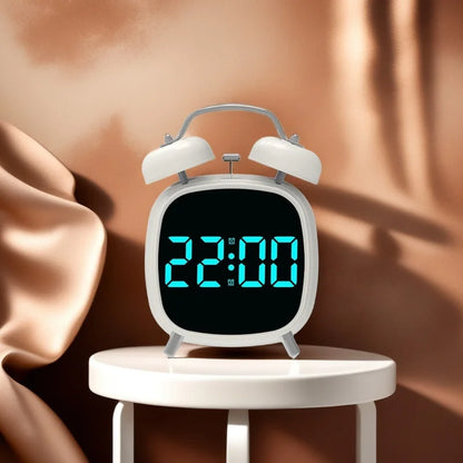 LED Digital Alarm Clock – Voice Control, Date & Temperature Display, Adjustable Brightness & Snooze, 12/24H Table Clock