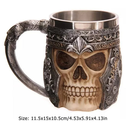 Viking-Style Wooden Beer Mug – Insulated Metal Barrel Cup for Drinks (1PCS)