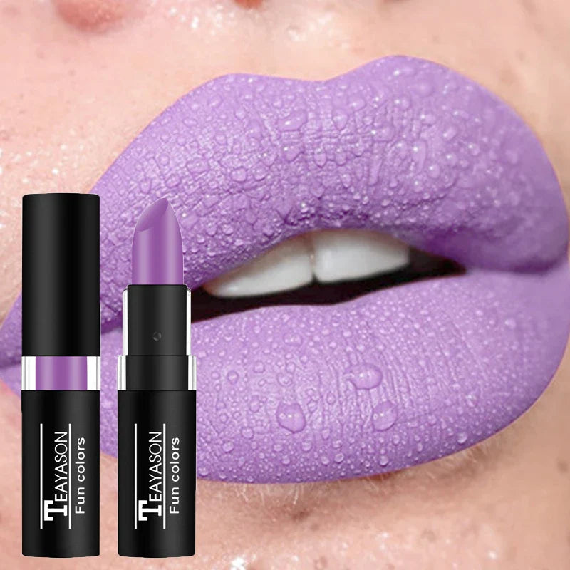 Punk Dark Wine Red Waterproof Lipstick – Easy Color Matte Red Lip Gloss for Facial & Body Painting