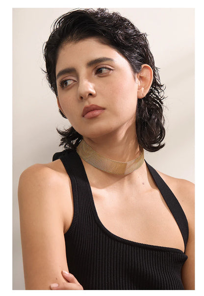 Yhpup 26mm Stainless Steel Wide Choker Necklace & Bracelet Bangle – Fashionable Waterproof Summer Jewelry