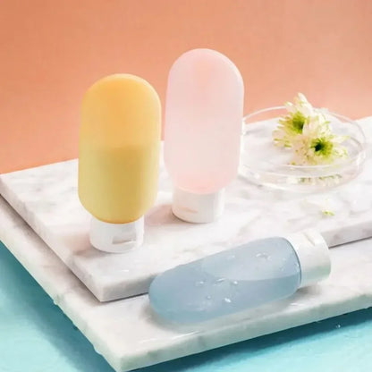 3/4 Pcs 60ml Travel Refillable Silicone Bottles - Empty Lotion, Shampoo & Cosmetic Squeeze Containers for Makeup