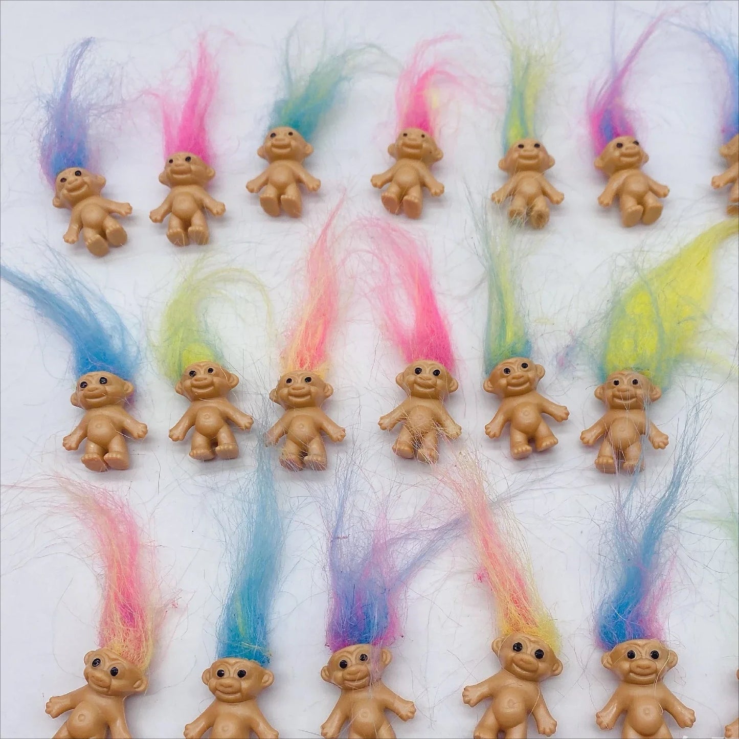 Vintage Troll Doll Figures - Colorful Cute Lucky Trolls Collection, Party Favors & Christmas Halloween Decor