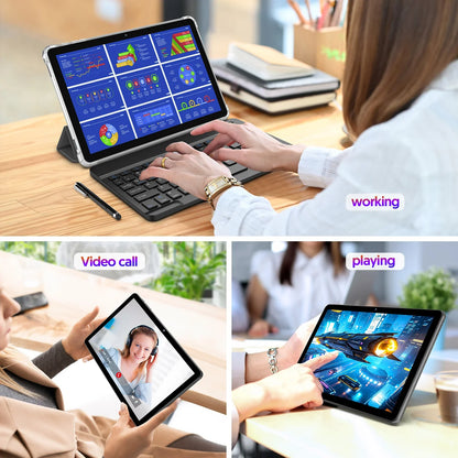 BAKEN 10.1" Android 13 Tablet – 4GB+64GB, Quad-Core, Dual Cameras, WiFi & Bluetooth 2-in-1 Tablet