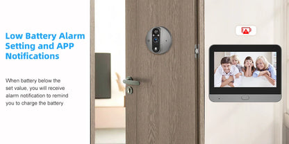 3MP Smart Life Tuya WiFi Doorbell – 1080P Eye Peephole Camera, 5000mAh Battery, PIR Motion Detector, IR, Alexa & Google Compatible