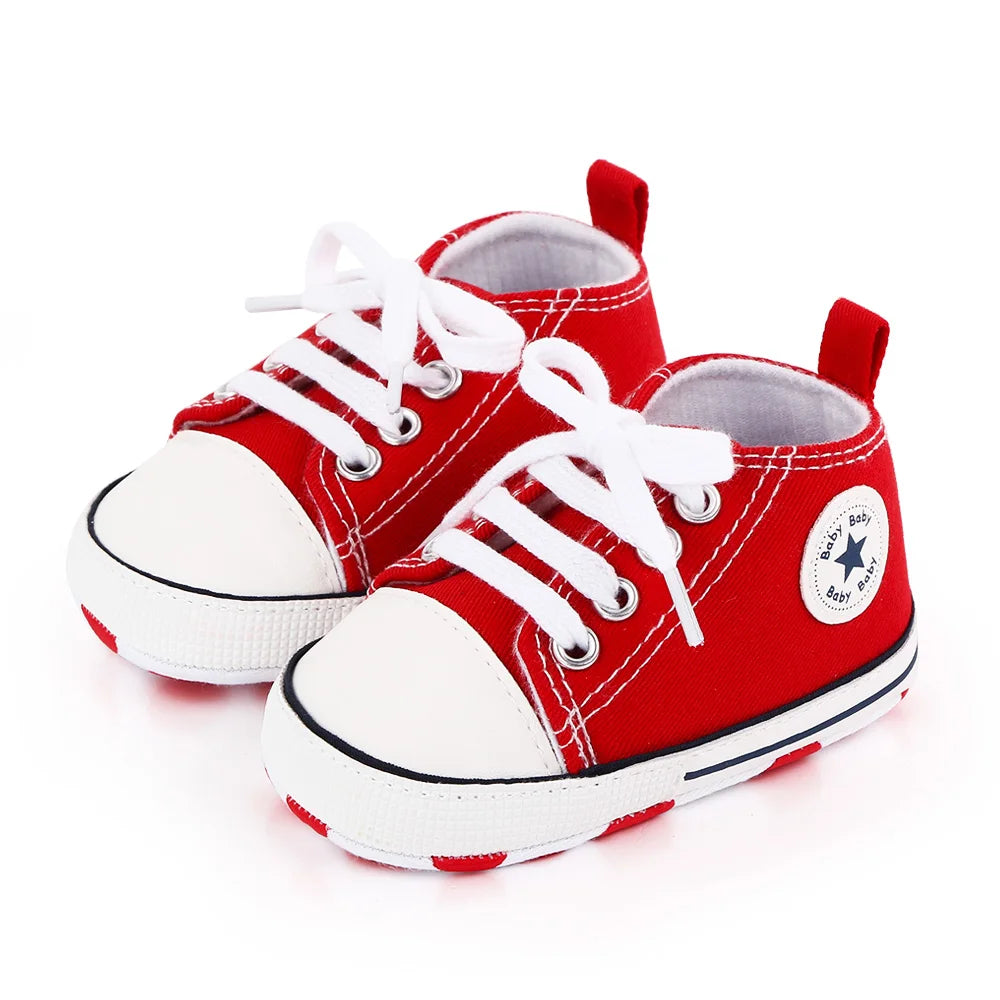 New Baby Shoes for Boys & Girls – Classic Canvas Casual Sneakers, Soft Sole Non-Slip Toddler Walkers D2486