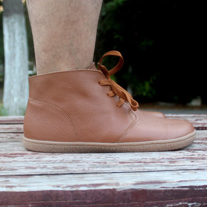 Barefoot Leather Boots for Women & Men – Wool Lining, Zero Drop & Wider Toe Box for Comfort and Support