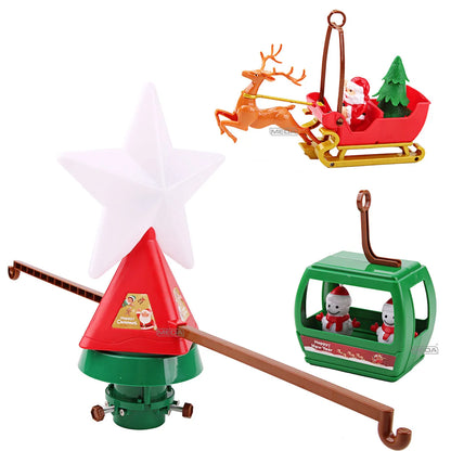Battery Operated Railway Train with Sound & Light – Electric Christmas Tree Top Star Track Toy for Kids