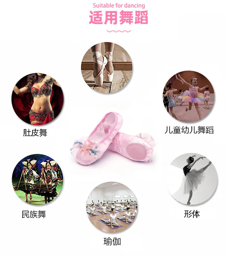 Lovely Princess Ballet Shoes – Soft-Soled Dance Shoes for Girls, Children & Ballerina Exercises