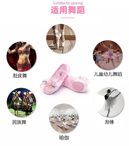 Lovely Princess Ballet Shoes – Soft-Soled Dance Shoes for Girls, Children & Ballerina Exercises