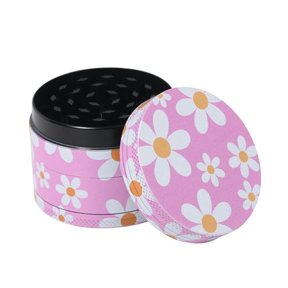 2" Orange Daisy Flower Metal Herb Grinder – Portable Spice & Herb Crusher