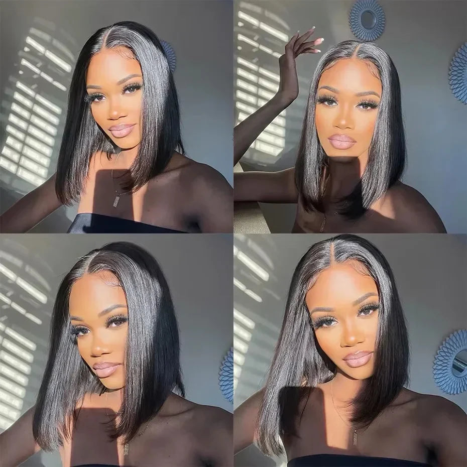 Raw Vietnamese Human Hair Lace Front Wig – 13x6 Bob, Straight Natural Black, 250% Density, 100% Human Hair