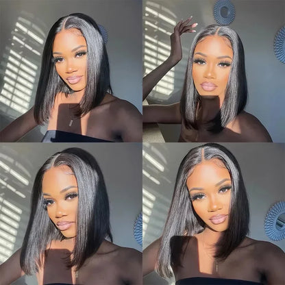 Raw Vietnamese Human Hair Lace Front Wig – 13x6 Bob, Straight Natural Black, 250% Density, 100% Human Hair