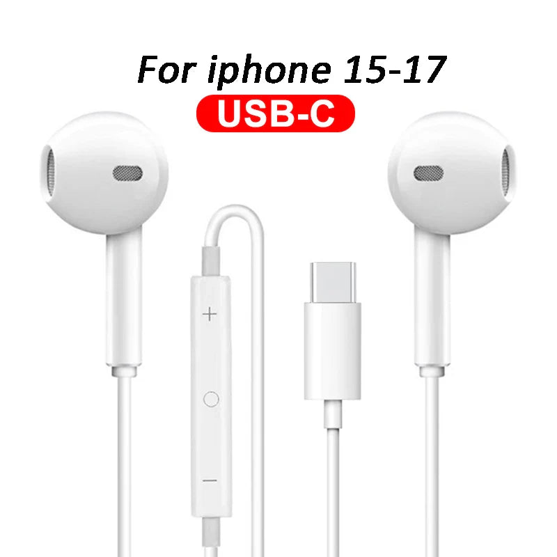 Original Wired Earphones for iPhone & iPad – In-Ear Lightning, USB-C & 3.5mm Earbuds Compatible with iPhone 17-11 Pro Max, 7/8 Plus, XR